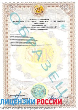 Образец сертификата соответствия (приложение) Губкин Сертификат ISO 14001